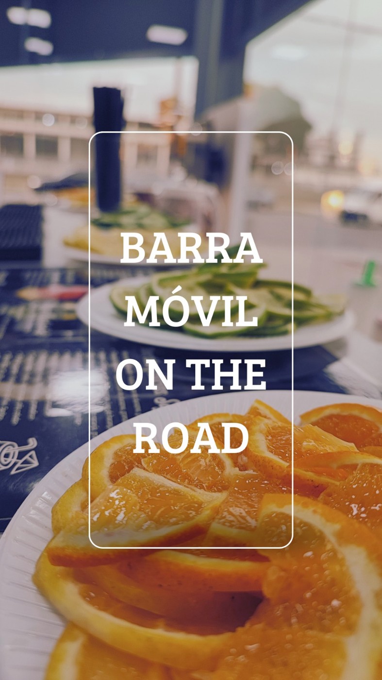 Presentación de la barra móvil con frutas